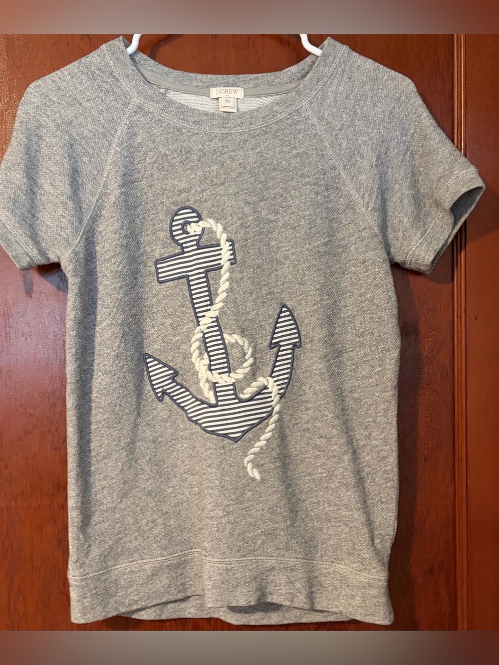 J. Crew Women’s Heather Gray Anchor Pullover, XS